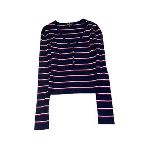 Lulus Blue and Red Stripped Sweater